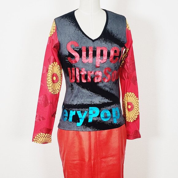 Rare Custo Barcelona Y2k Sz 2 Pop Long Sleeve Neiman Marcus PoP Art Japanese - Picture 7 of 7